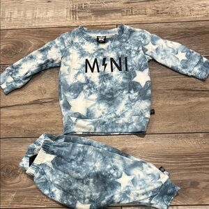 Blue Tie-Dye Star Kids Matching Set